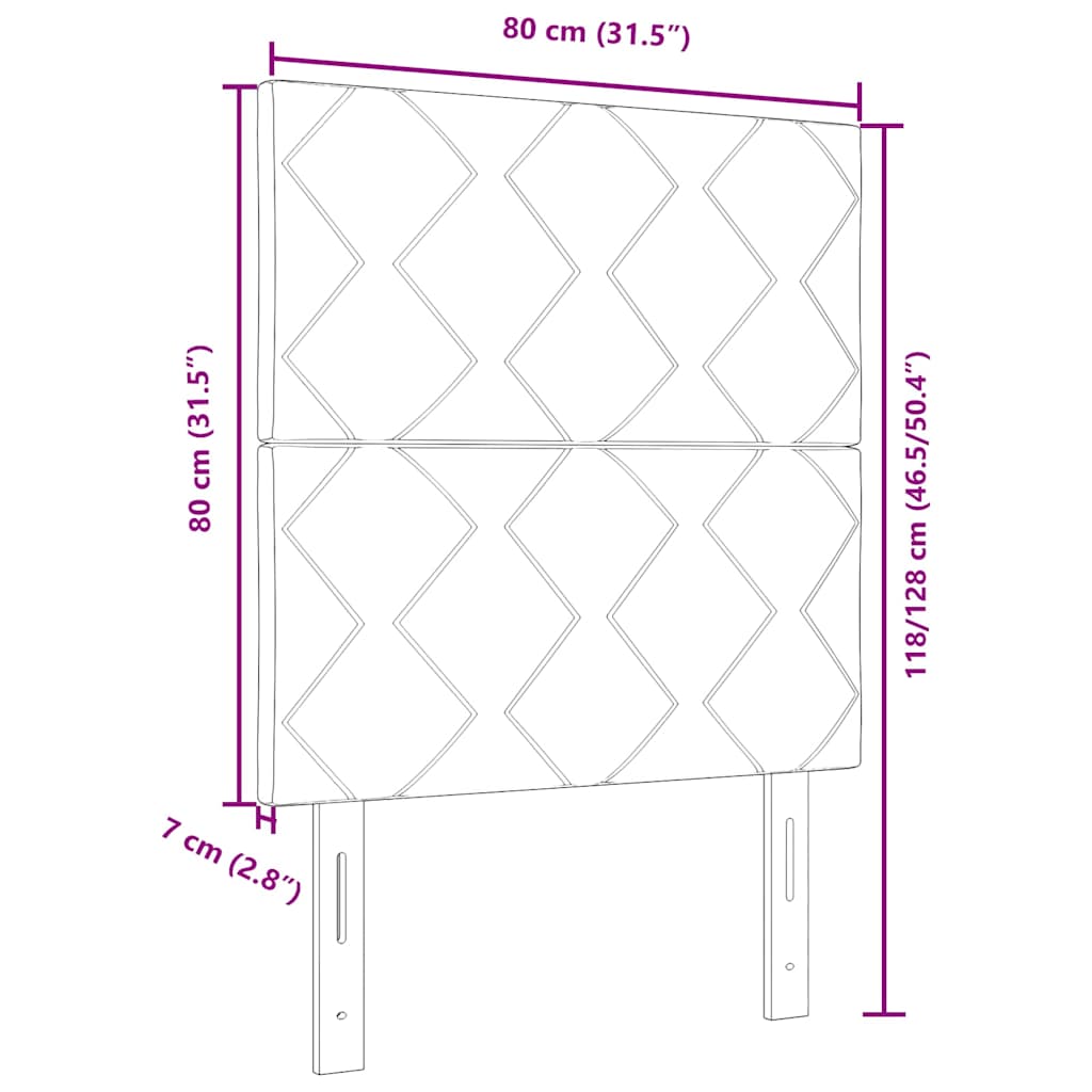Headboard with LED Strip Lights Light Grey 80 cm Fabric